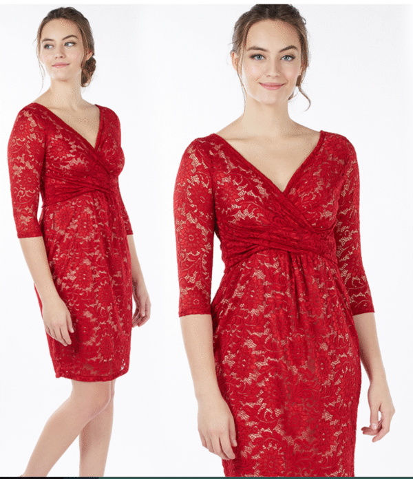 VESTIDO CHANTEL 3/4  - ROJO - Imagen 2